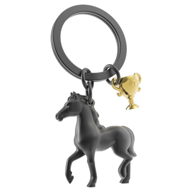 Metalmorphose Keychain Black Horse & Trophy