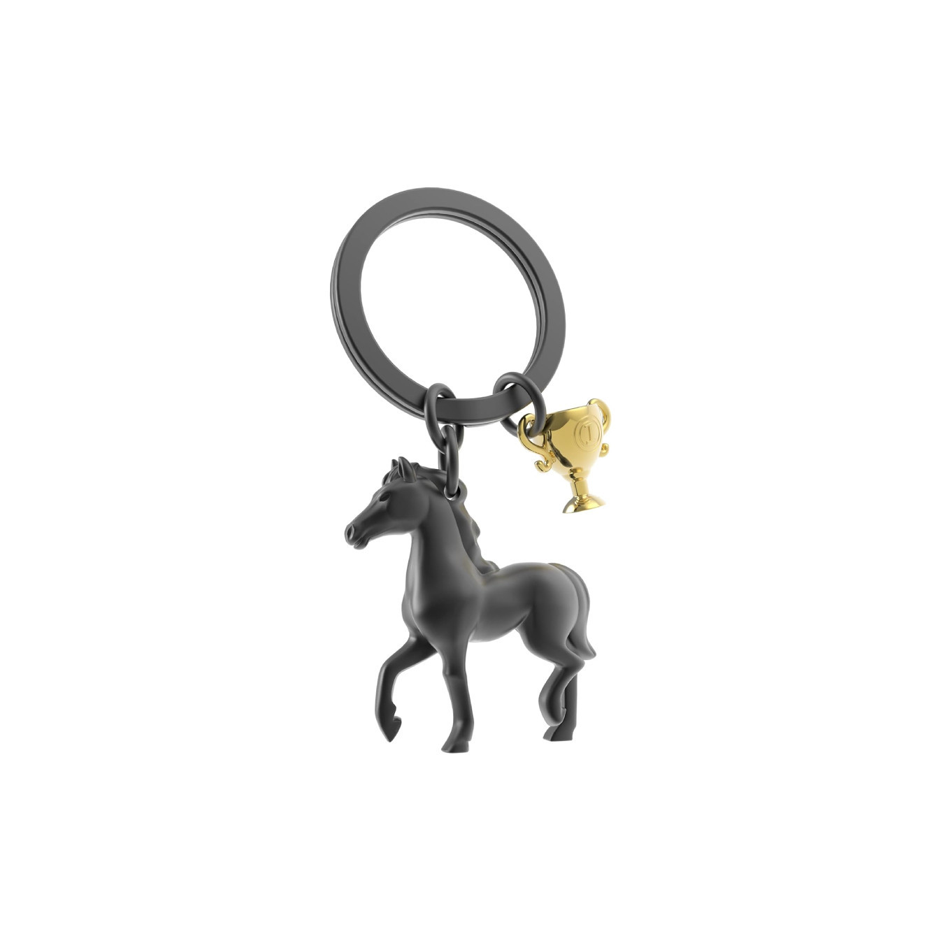 Metalmorphose Keychain Black Horse & Trophy