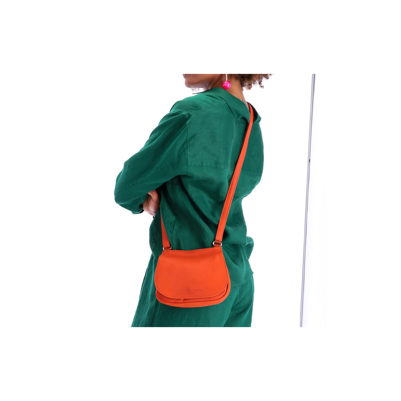 Ateliers Fourès Baroudeuse Crossbody Bag Calypso Mini B309 Orange C...