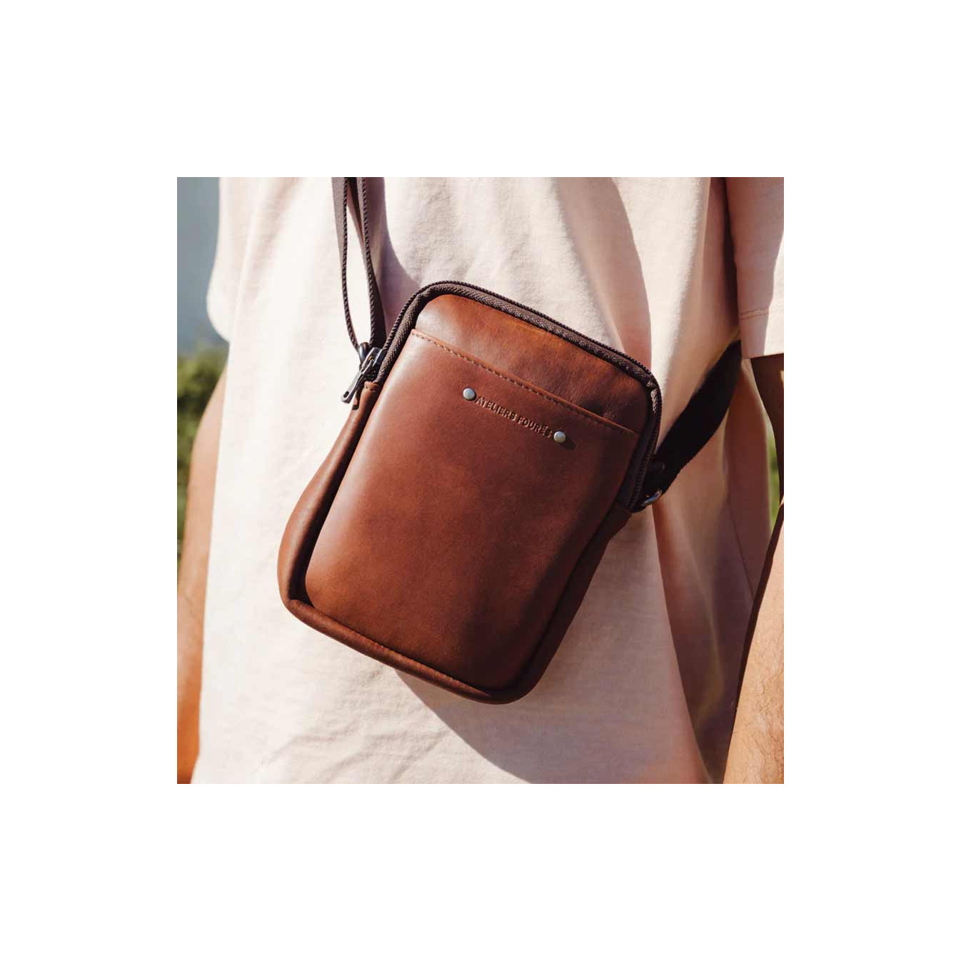 Fourès Workshops Baroudeur Mini-Cross Pouch F9007 Cognac