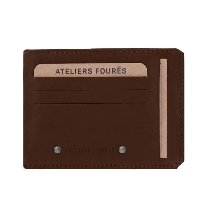 Fourès Workshops Baroudeur Wallet with Back Coin Pocket F944 Cognac
