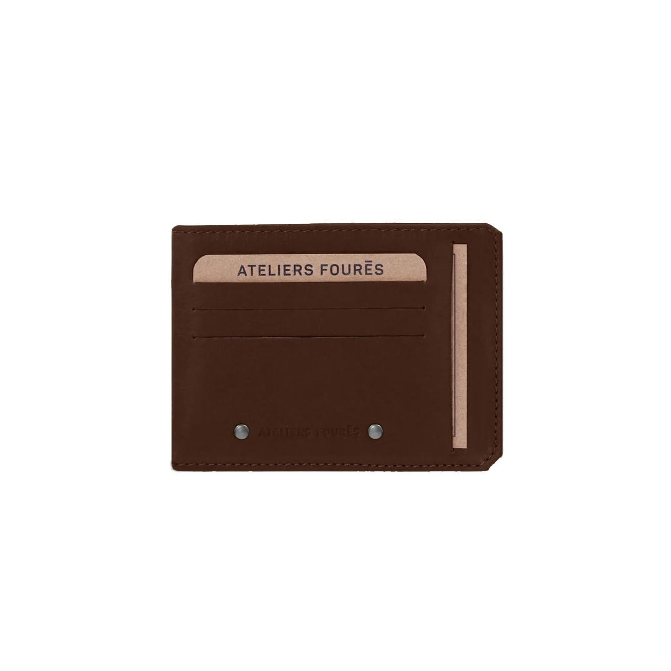 Fourès Workshops Baroudeur Wallet with coin pocket on back F944 Cognac