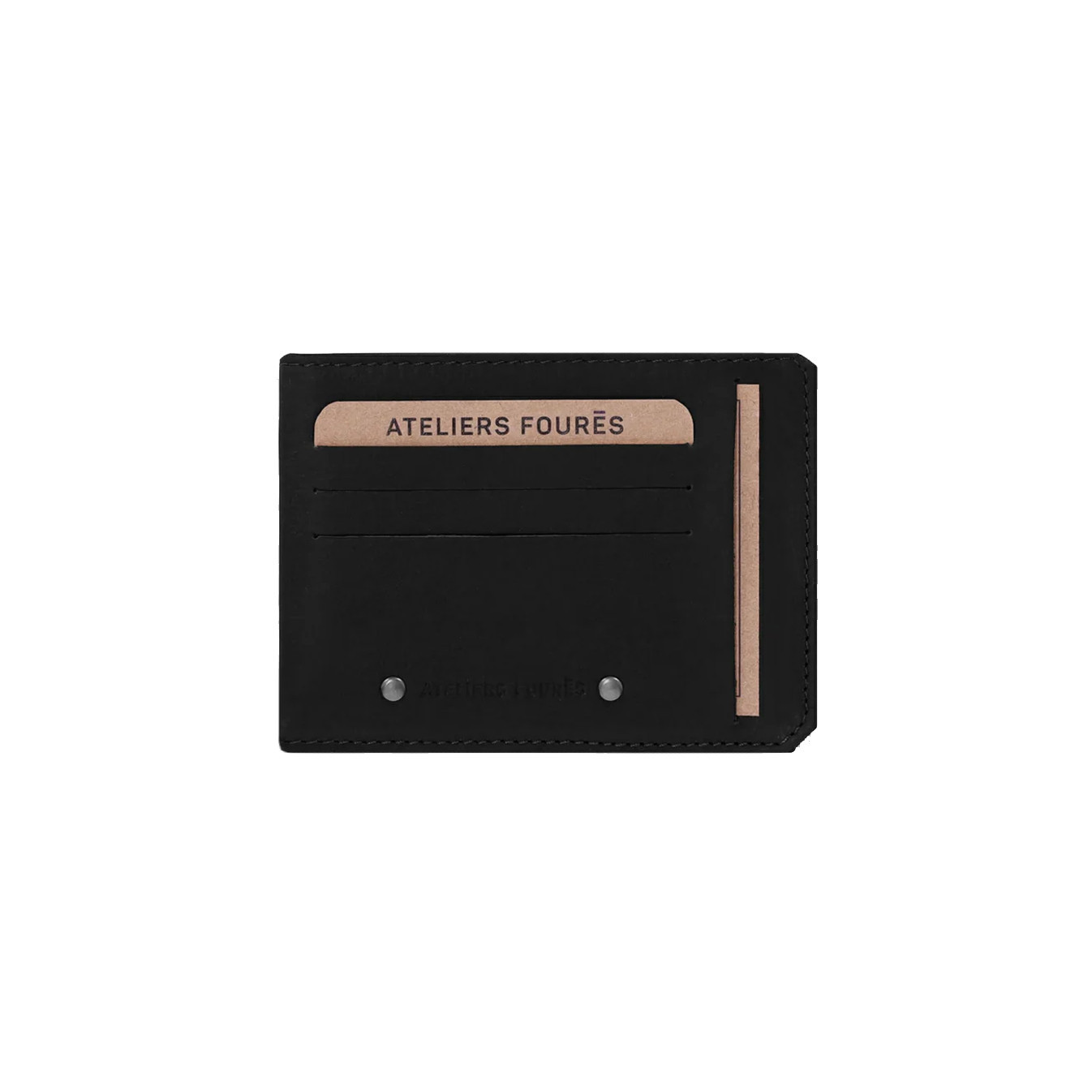 Fourès Workshops Baroudeur Wallet with Back Coin Pocket F944 Black