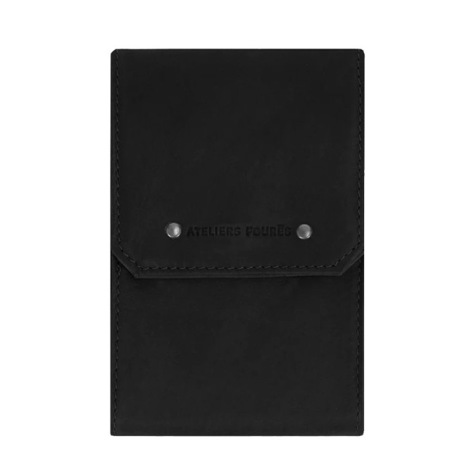 Ateliers Fourès Baroudeur Collapsible Checkbook Holder F9129 Black