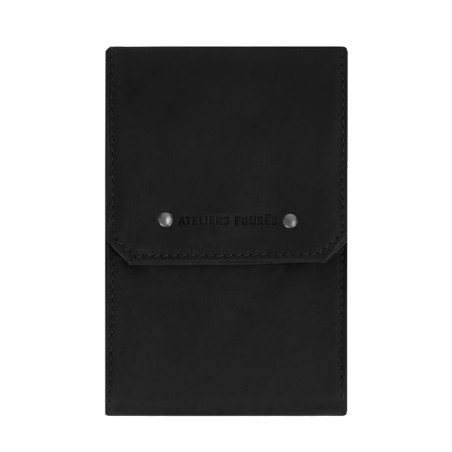 Ateliers Fourès Baroudeur Collapsible Checkbook Holder F9129 Black