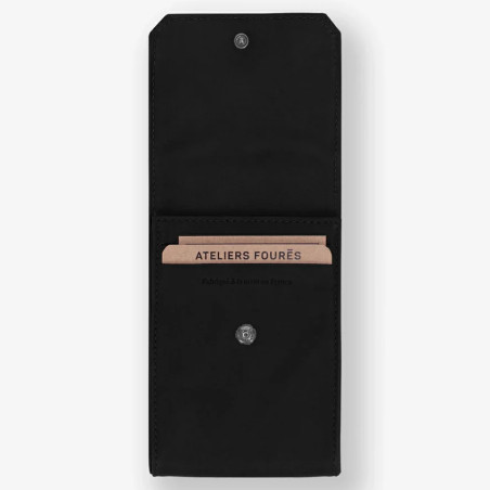 Ateliers Fourès Baroudeur Collapsible Checkbook Holder F9129 Black