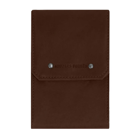 Ateliers Fourès Baroudeur Collapsible Checkbook Holder F9129 Cognac