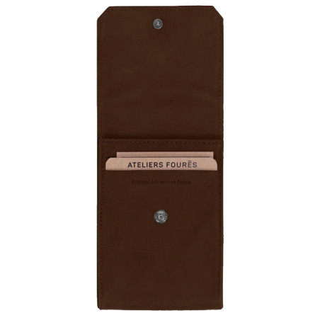 Ateliers Fourès Baroudeur Collapsible Checkbook Holder F9129 Cognac