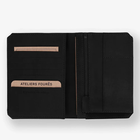 Ateliers Fourès Baroudeur Grand Wallet 14 Credit Cards F9120 Black