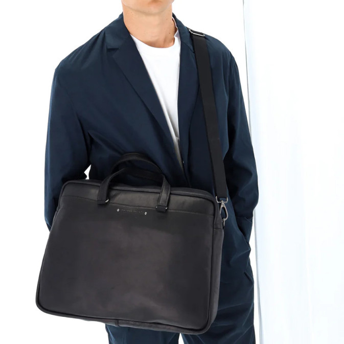 Fourès Workshops Baroudeur Leather Satchel 39cm F9519 Black