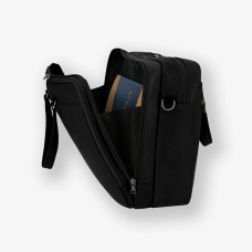 Ateliers Fourès Ithaque Leather Satchel 2 Compartments F9952 Black