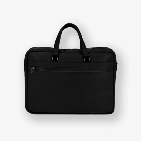 Ateliers Fourès Ithaque Leather Satchel 2 Compartments F9952 Black