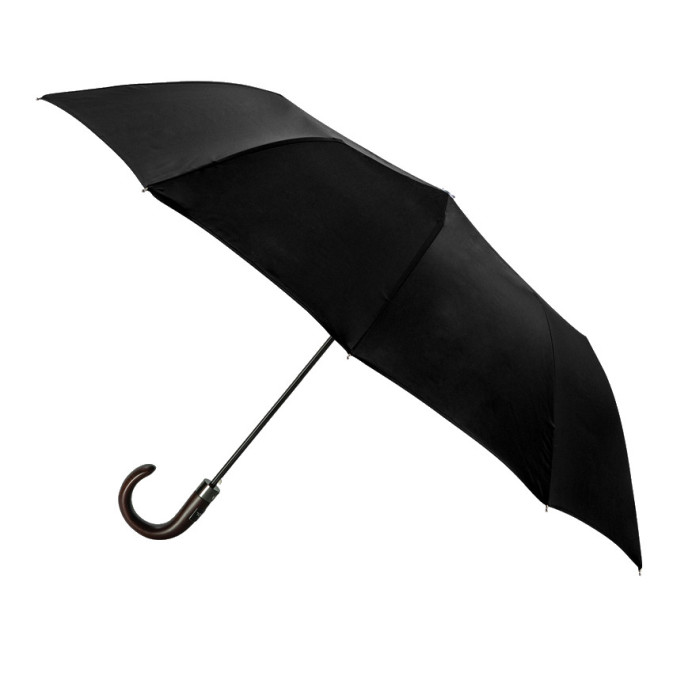 Piganiol Black Medium Automatic Folding Umbrella for Men