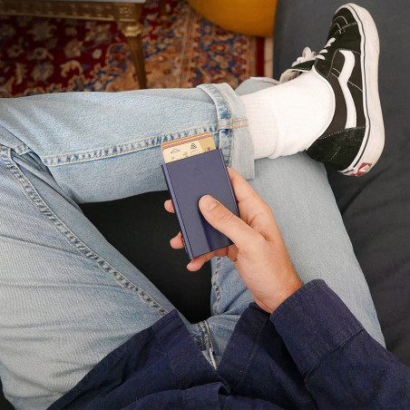 Ogon Slider Compact Card Holder Navy Blue