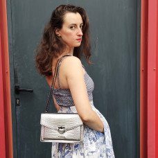 Chabrand Handbag Croco M 11530 By-Chabrand Grey metal