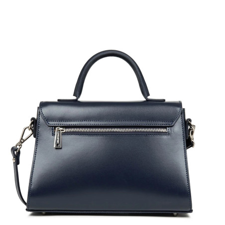 Lancaster Suave Even Leather Handbag 433-17 Dark Blue