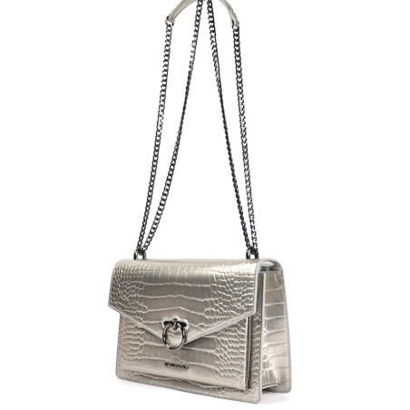 Chabrand Handbag Croco M 11530 By-Chabrand Grey metal