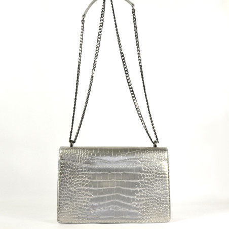 Chabrand Handbag Croco M 11530 By-Chabrand Grey metal