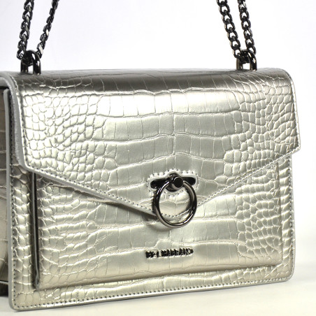 Chabrand Handbag Croco M 11530 By-Chabrand Grey metal