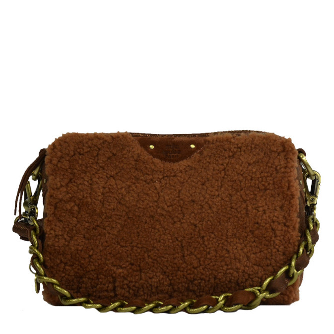 Mila Louise Mama T Trotter Bag Iridescent Leather and Lamb Cognac