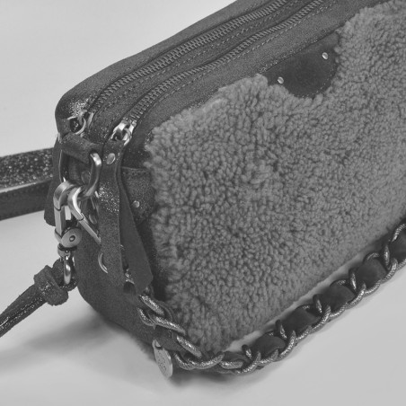 Mila Louise Mama T Trotter Bag Iridescent Leather and Lamb Cognac