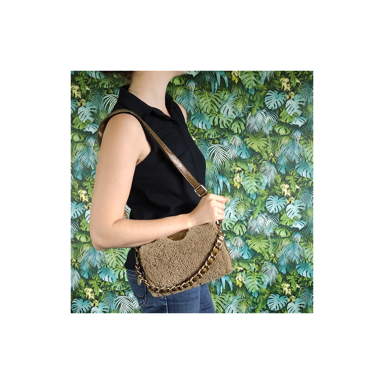 Mila Louise Mama T Trotter Bag Iridescent Leather and Lamb Kiwi