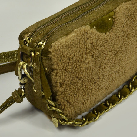 Mila Louise Mama T Trotter Bag Iridescent Leather and Lamb Kiwi