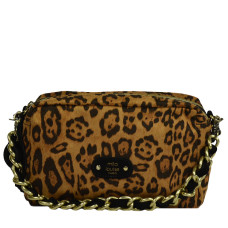 Mila Louise Mama LP1 Trotter Bag Leopard Canvas Black Cognac