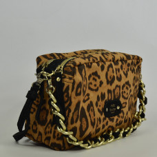 Mila Louise Mama LP1 Trotter Bag Leopard Canvas Black Cognac