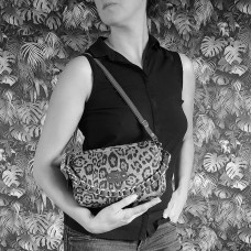 Mila Louise Mama LP1 Trotter Bag Leopard Canvas Black Cognac
