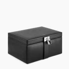 Le Tanneur Large Jewelry Box Black Leather