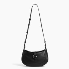 Le Tanneur Pia Shoulder and Crossbody Bag Smooth Leather Black