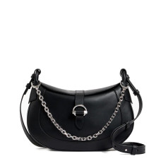 Le Tanneur Pia Shoulder and Crossbody Bag Smooth Leather Black