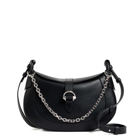 Le Tanneur Pia Shoulder and Crossbody Bag Smooth Leather Black