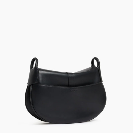 Le Tanneur Pia Shoulder and Crossbody Bag Smooth Leather Black