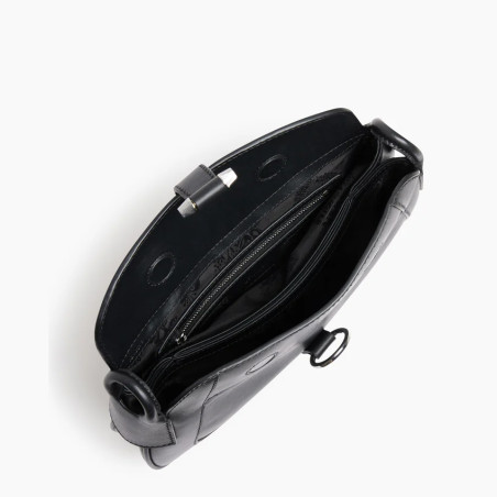 Le Tanneur Pia Shoulder and Crossbody Bag Smooth Leather Black