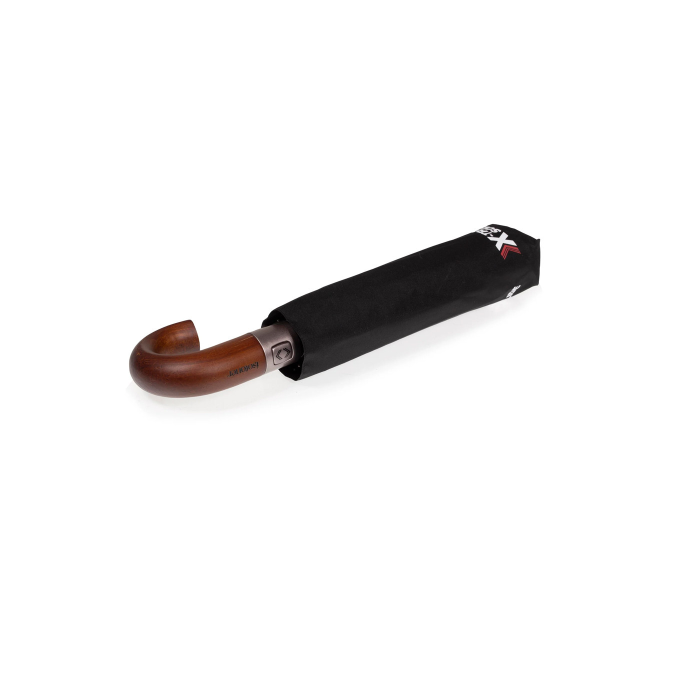 Isotoner Men's X-TRA Solid Umbrella with Crook Wood Handle for Chic...