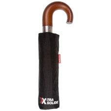 Isotoner Men's X-TRA Solid Umbrella with Crook Wood Handle for Chic...