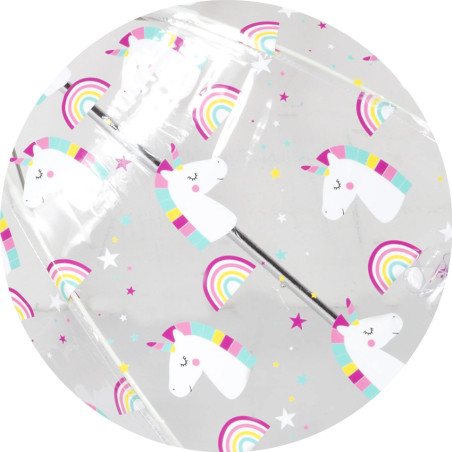 Isotoner Kids Bell Umbrella Manual PVC Unicorn Rainbow