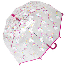 Isotoner Kids Bell Umbrella Manual PVC Unicorn Rainbow