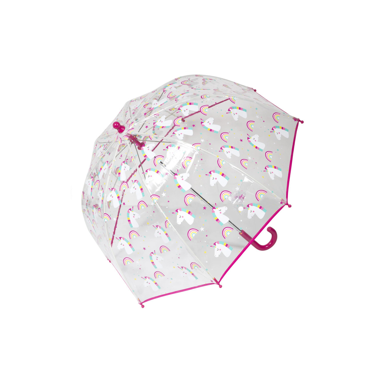 Isotoner Kids Bell Umbrella Manual PVC Unicorn Rainbow