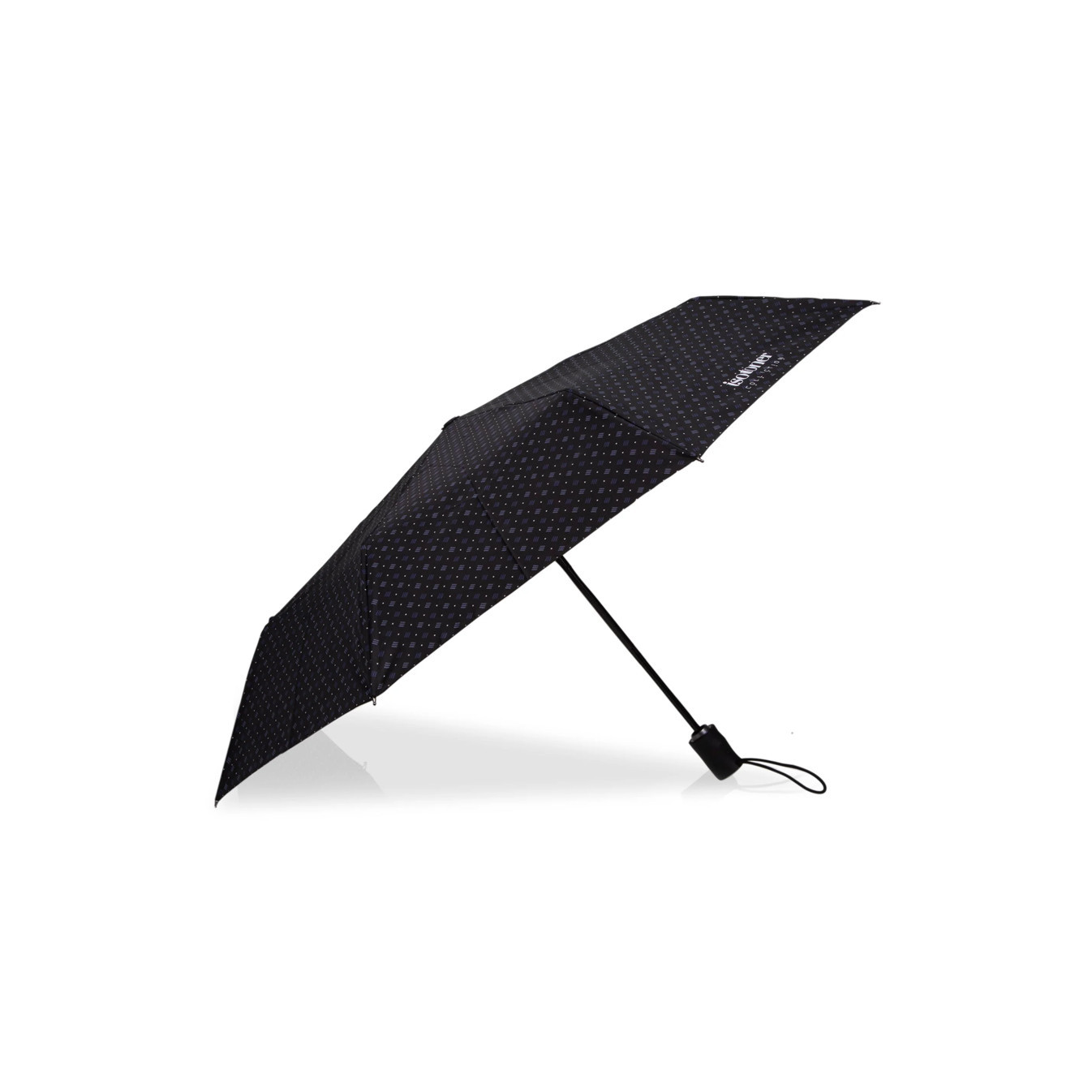 Isotoner Men's Folding Automatic Umbrella X-TRA Solid Tie Pattern
