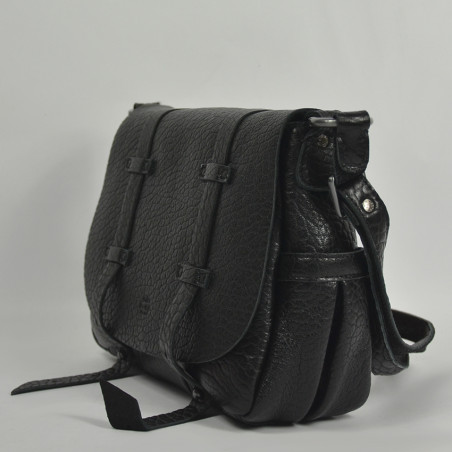 Mila Louise Bess E Crossbody Bubble Leather Bag Black