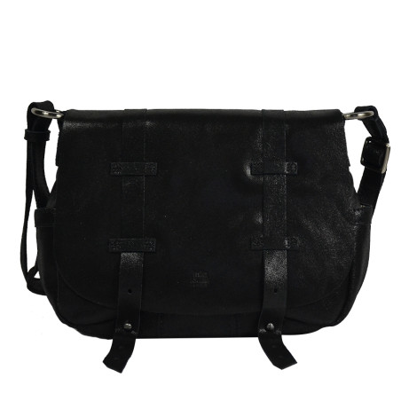 Mila Louise Bess X Crossbody Cuir Irisé Noir