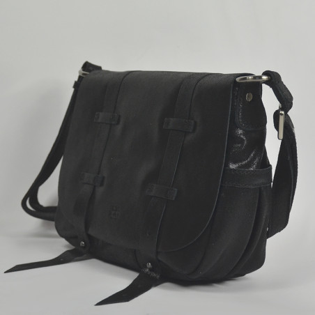Mila Louise Bess X Crossbody Cuir Irisé Noir