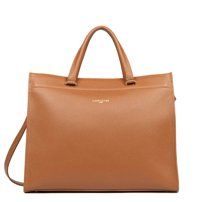 Lancaster Foulonné Double Sac Cabas 470-72 Camel In Orange