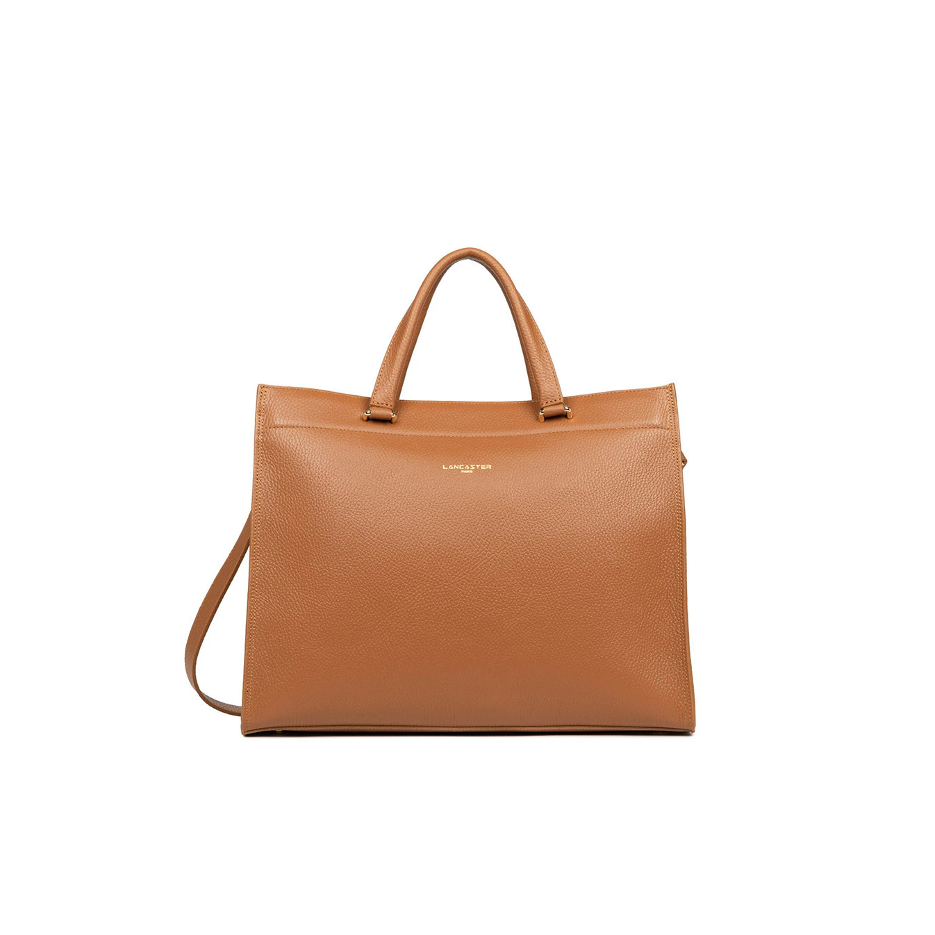 Lancaster Foulonné Double Sac Cabas 470-72 Camel In Orange