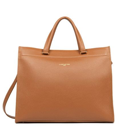 Lancaster Foulonné Double Sac Cabas 470-72 Camel In Orange