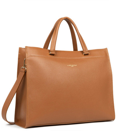 Lancaster Foulonné Double Sac Cabas 470-72 Camel In Orange  cote