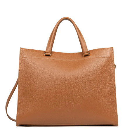 Lancaster Foulonné Double Sac Cabas 470-72 Camel In Orange  dos